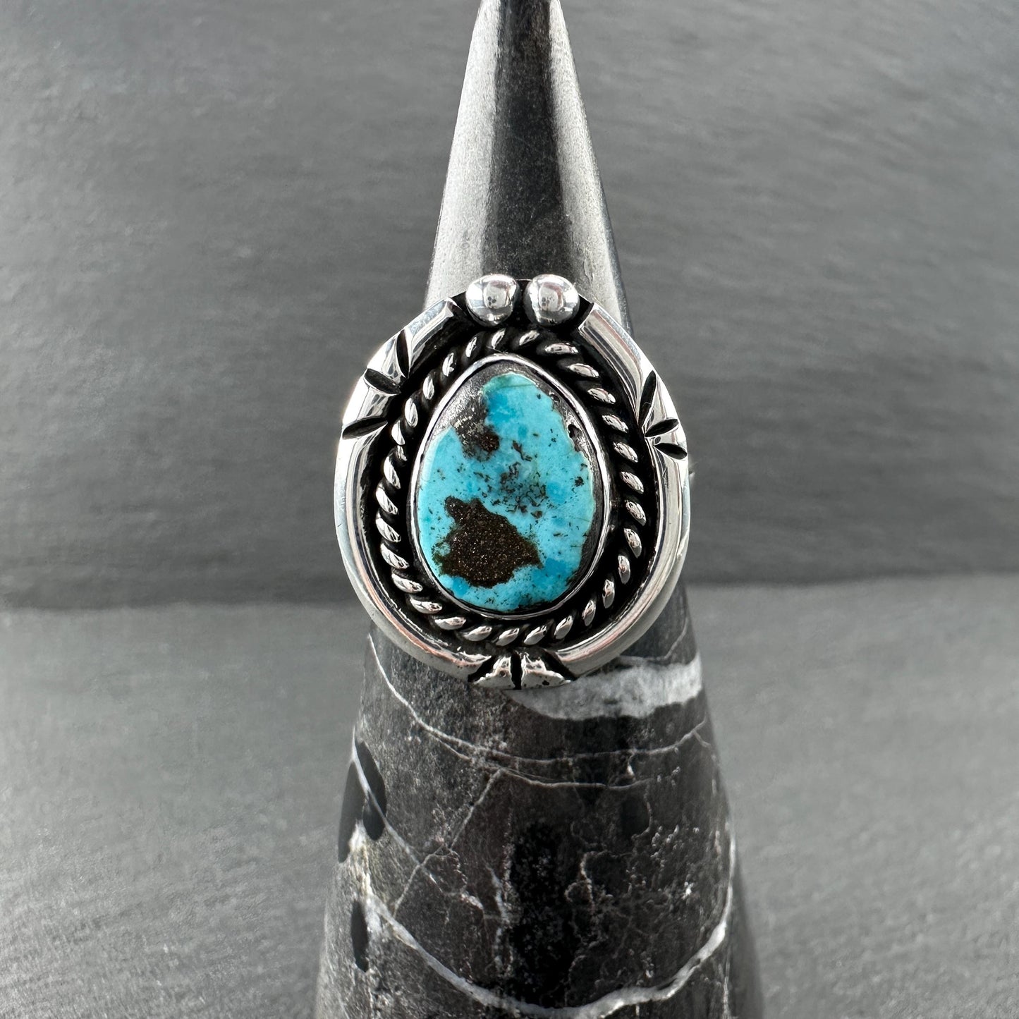 Vintage Native American Turquoise Ring Sterling Silver