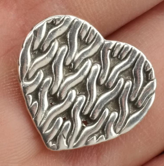 John Hardy Sterling Silver Heart Brooch