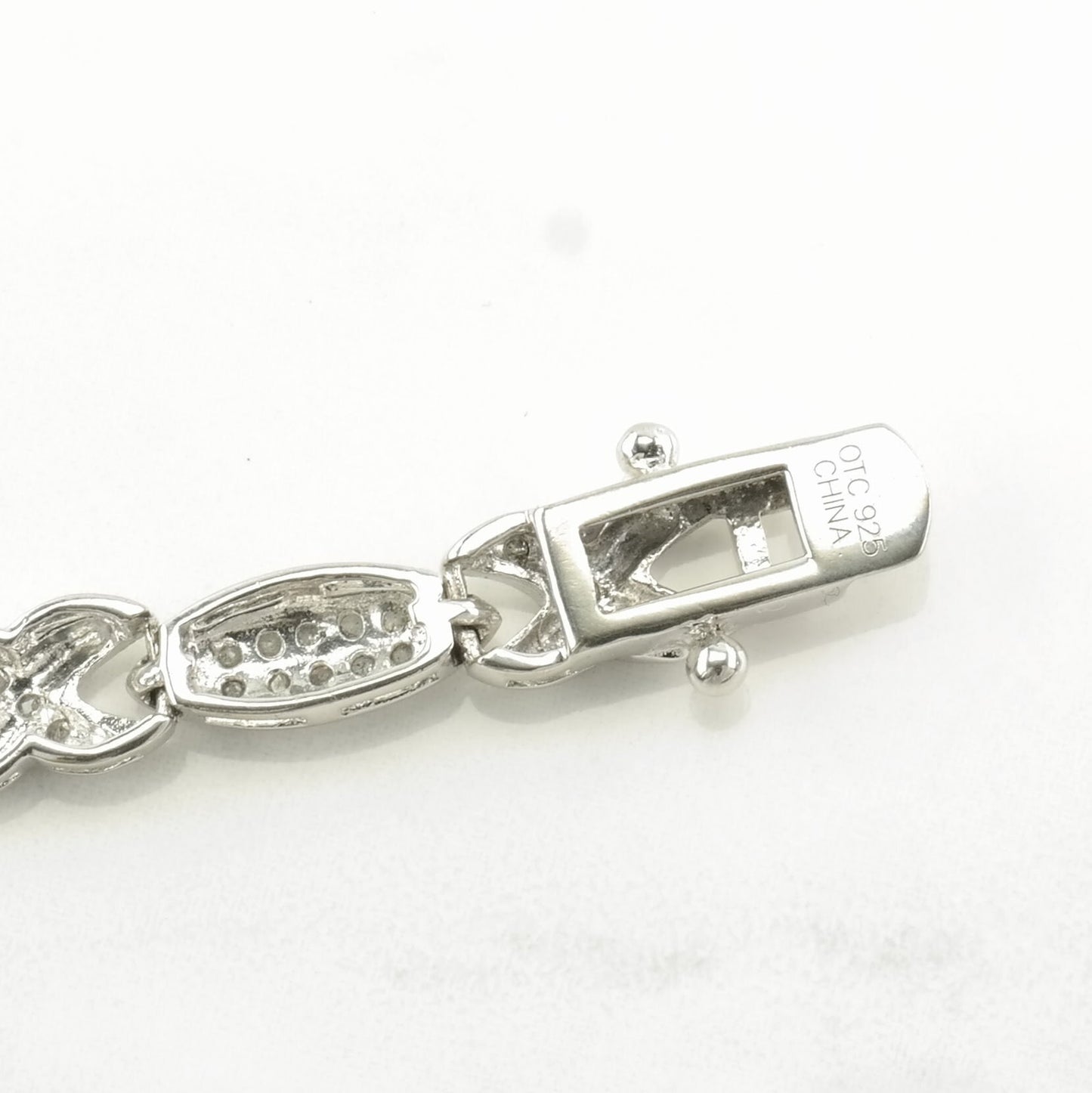 Vintage Sterling Silver Line Bracelet Diamond