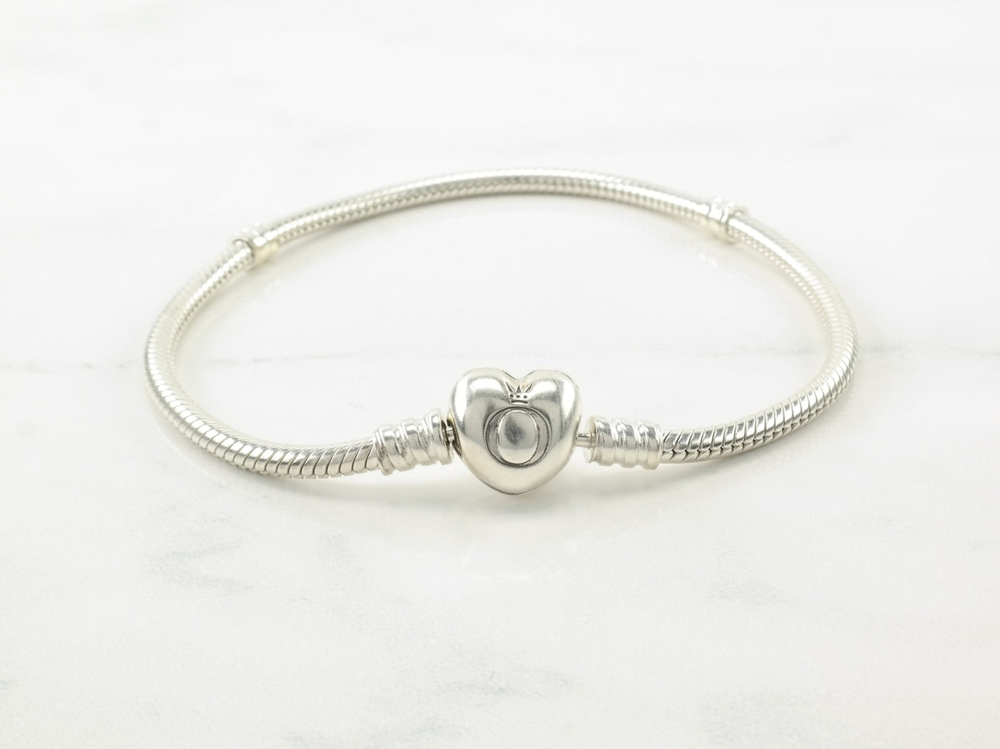 Pandora Sterling Silver Heart Charm Bracelet