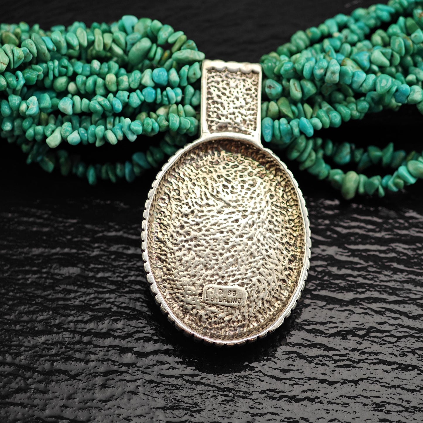 Vintage Caroll Felley Turquoise 12 Strand Sterling Silver Necklace N2725