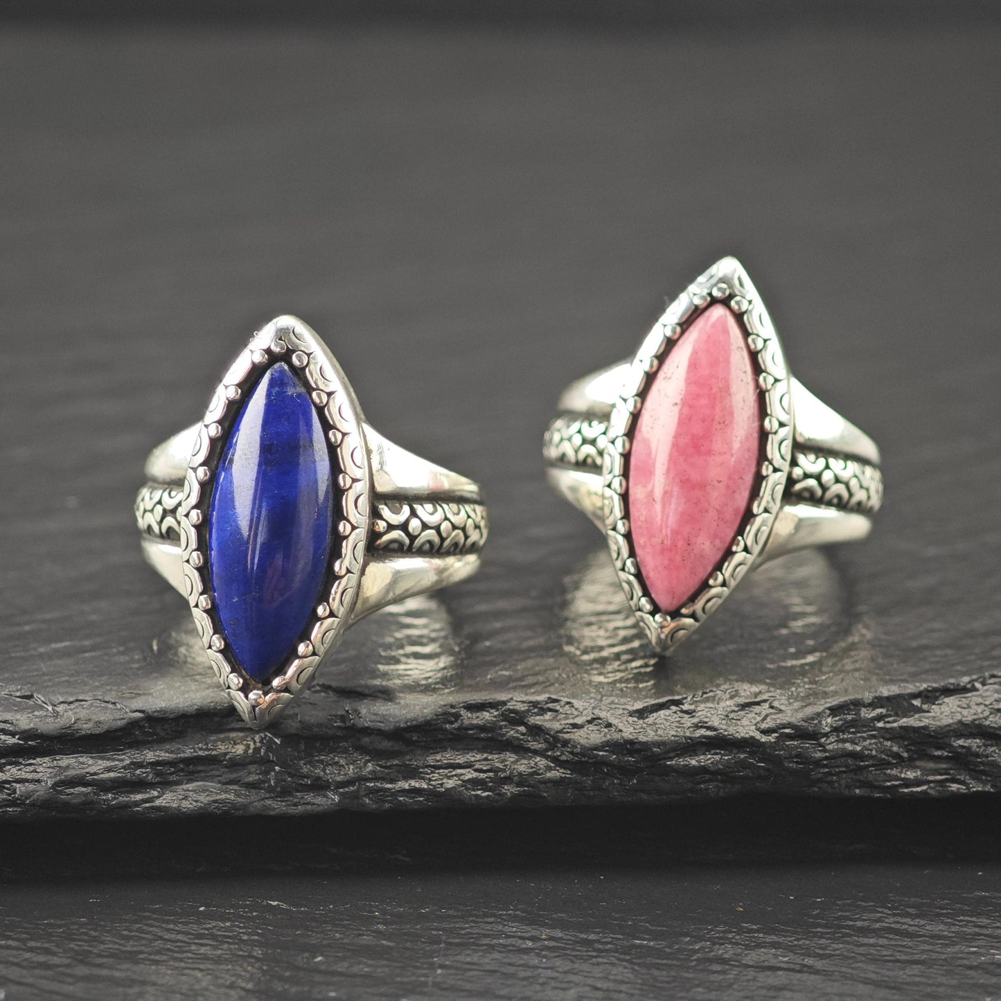 Choice of Carolyn Pollack Lapis, Rhodochrosite Rings Sterling Silver