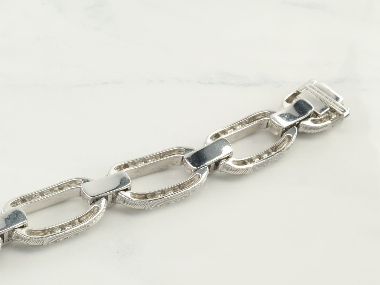 Judith Ripka Thailand Sterling Silver Link Bracelet White DQCZ Chain