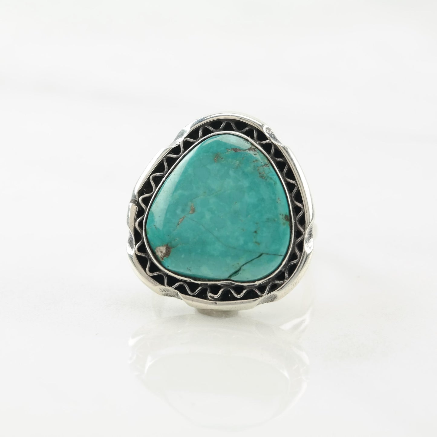 Imperfect Vintage Turquoise Sterling Silver Ring Size 7