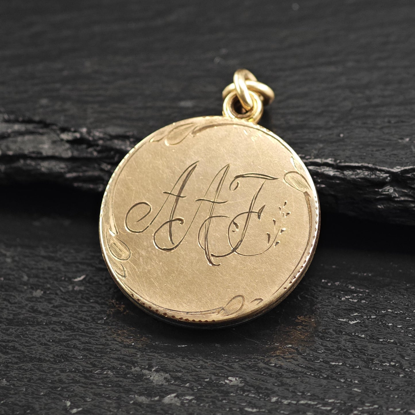 Antique Gold Filled Monogram AAJ Pendant P3031