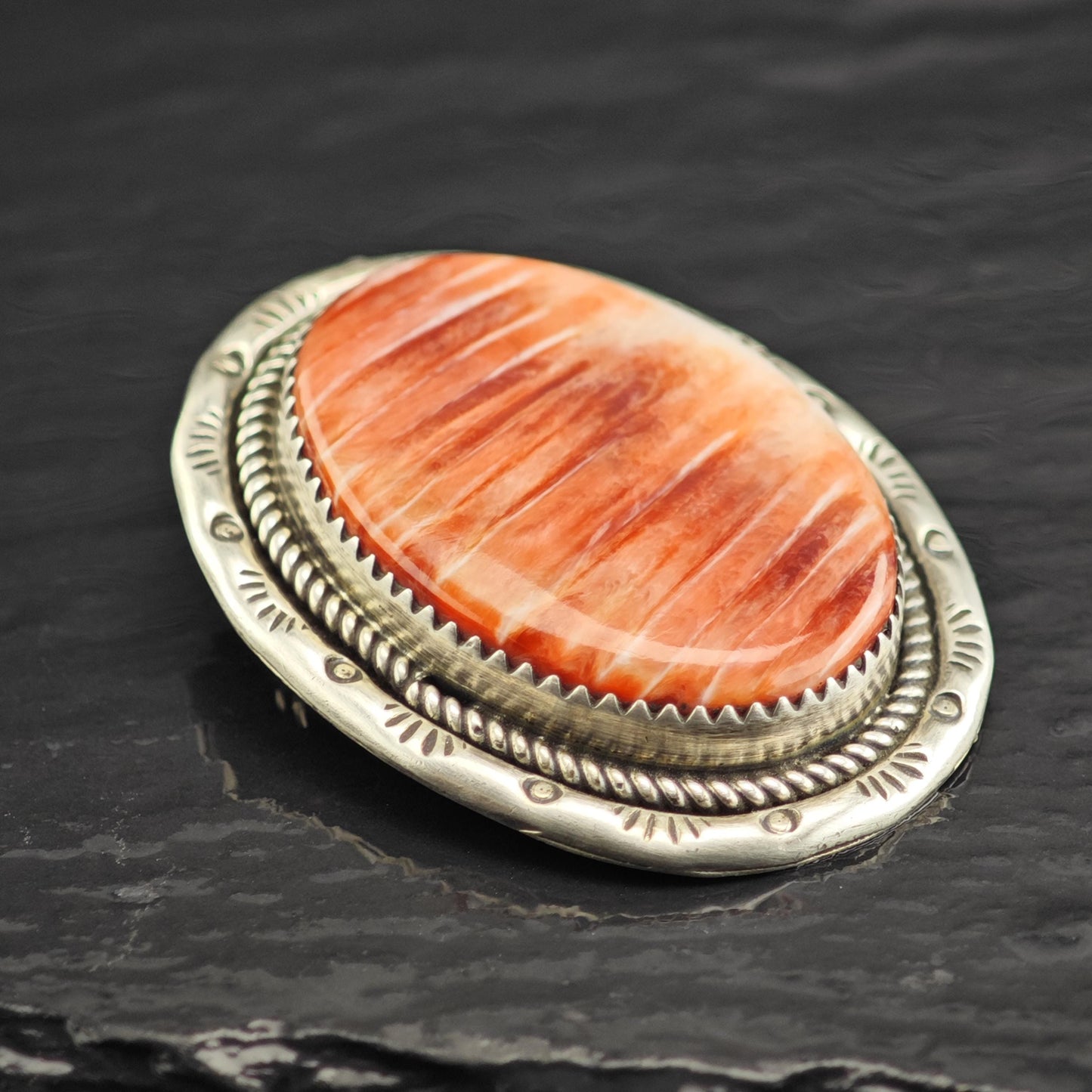 SW Spiny Oyster Shell Pendant/Brooch Sterling Silver P3067