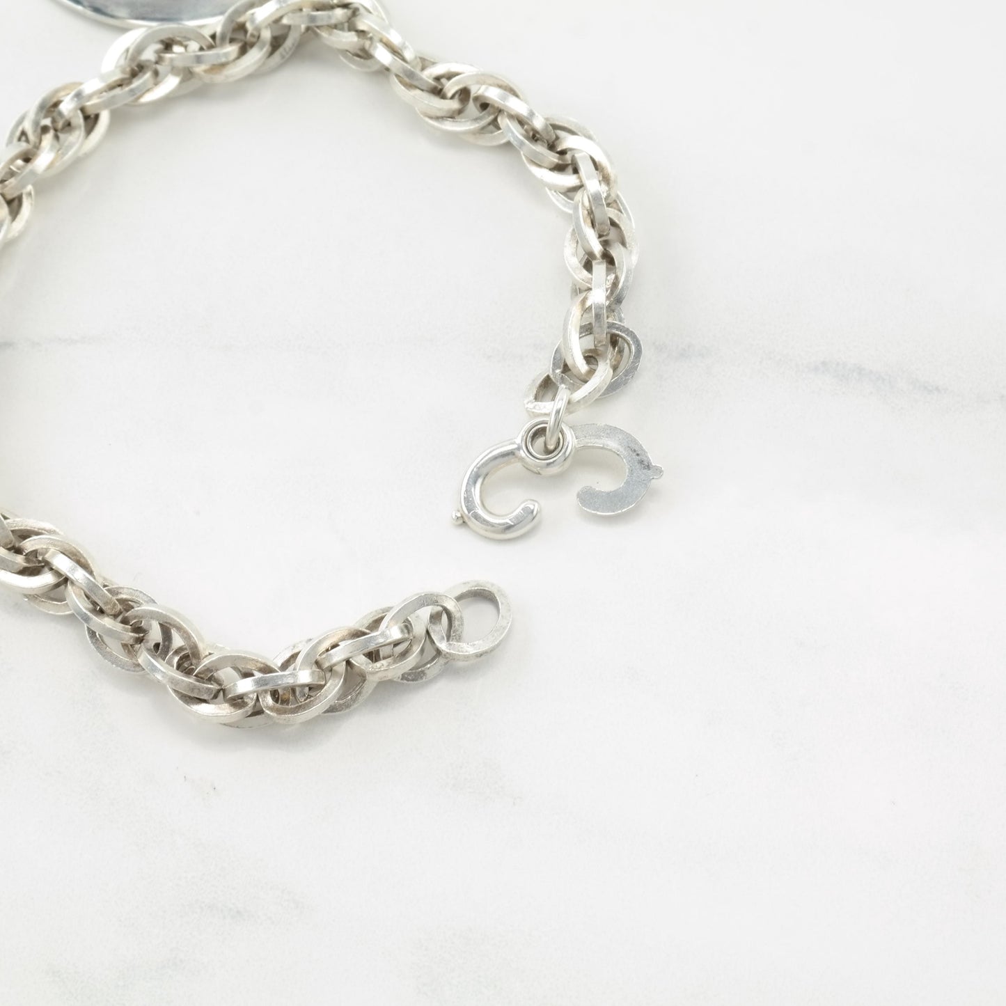 MCM Sterling Silver Link Bracelet With Large Shirley Charm