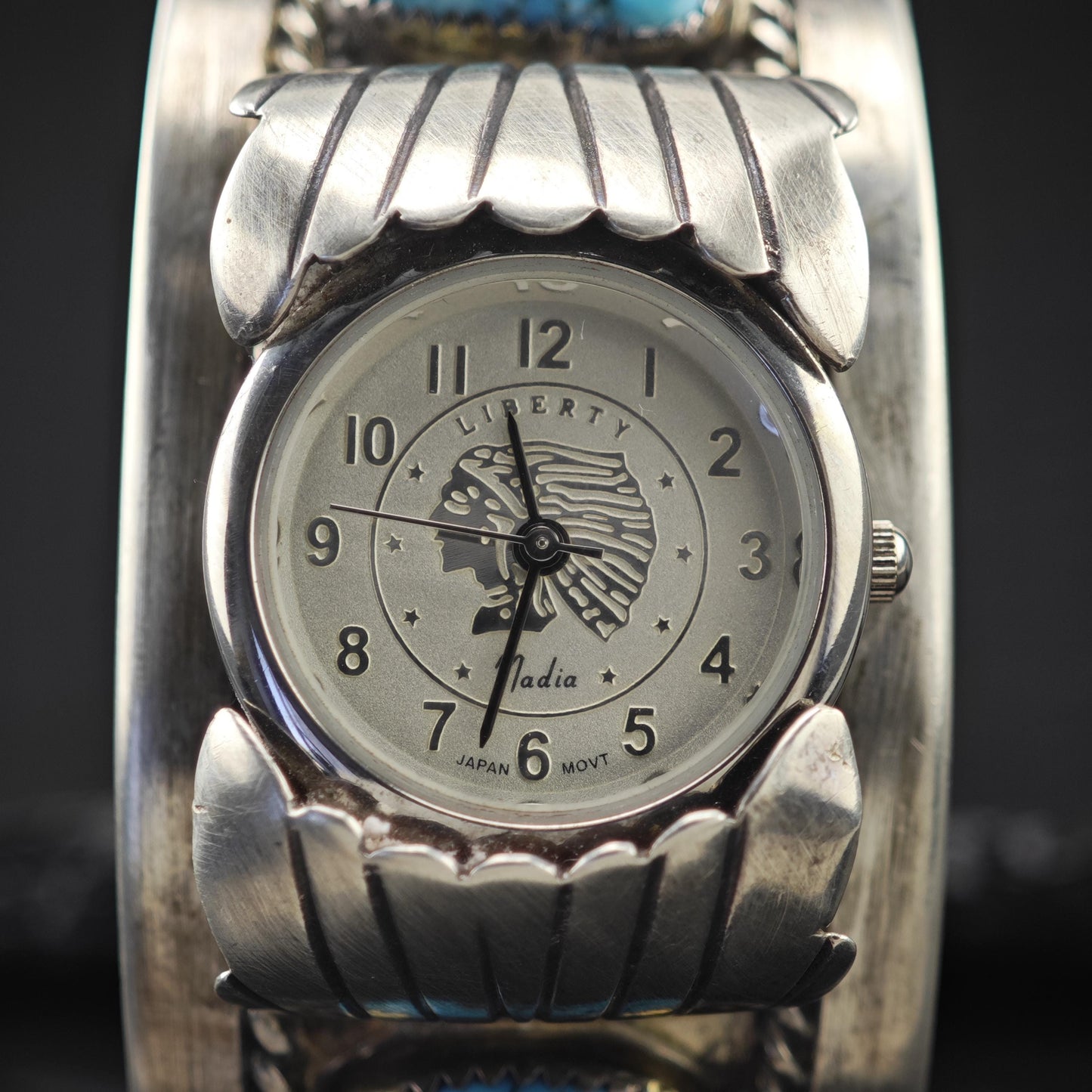 AS IS Turquoise Watch Cuff Sterling Silver Tommy Moore