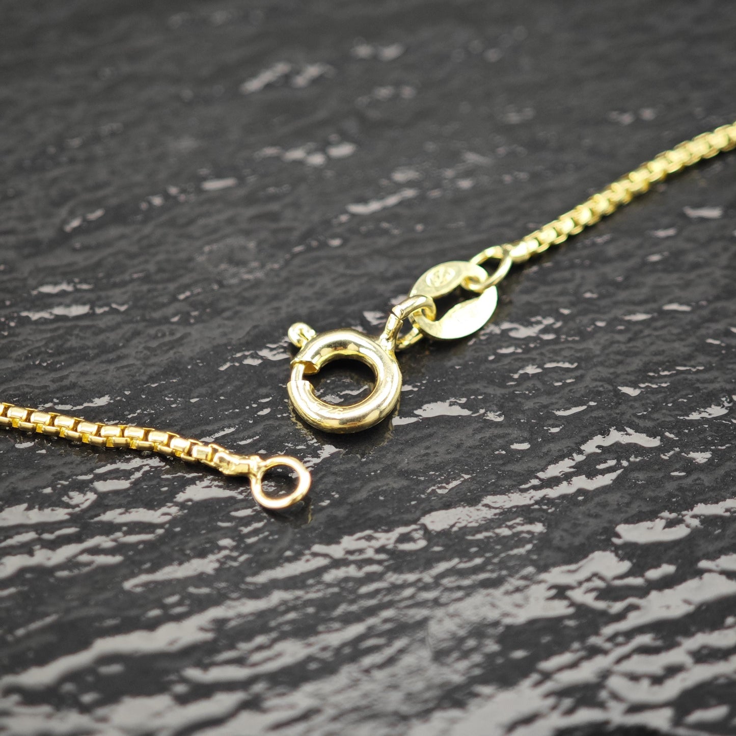 Sterling Silver Gold Plated Box Chain Necklace 30" N2638