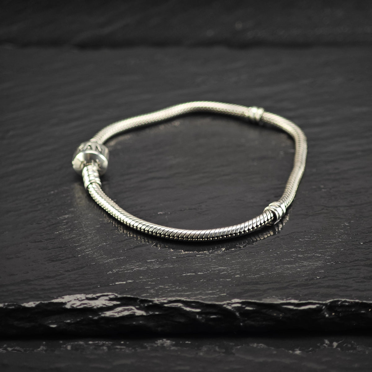 Vintage Pandora Sterling Silver Line Bracelet Sz 7 1/4" BR3183