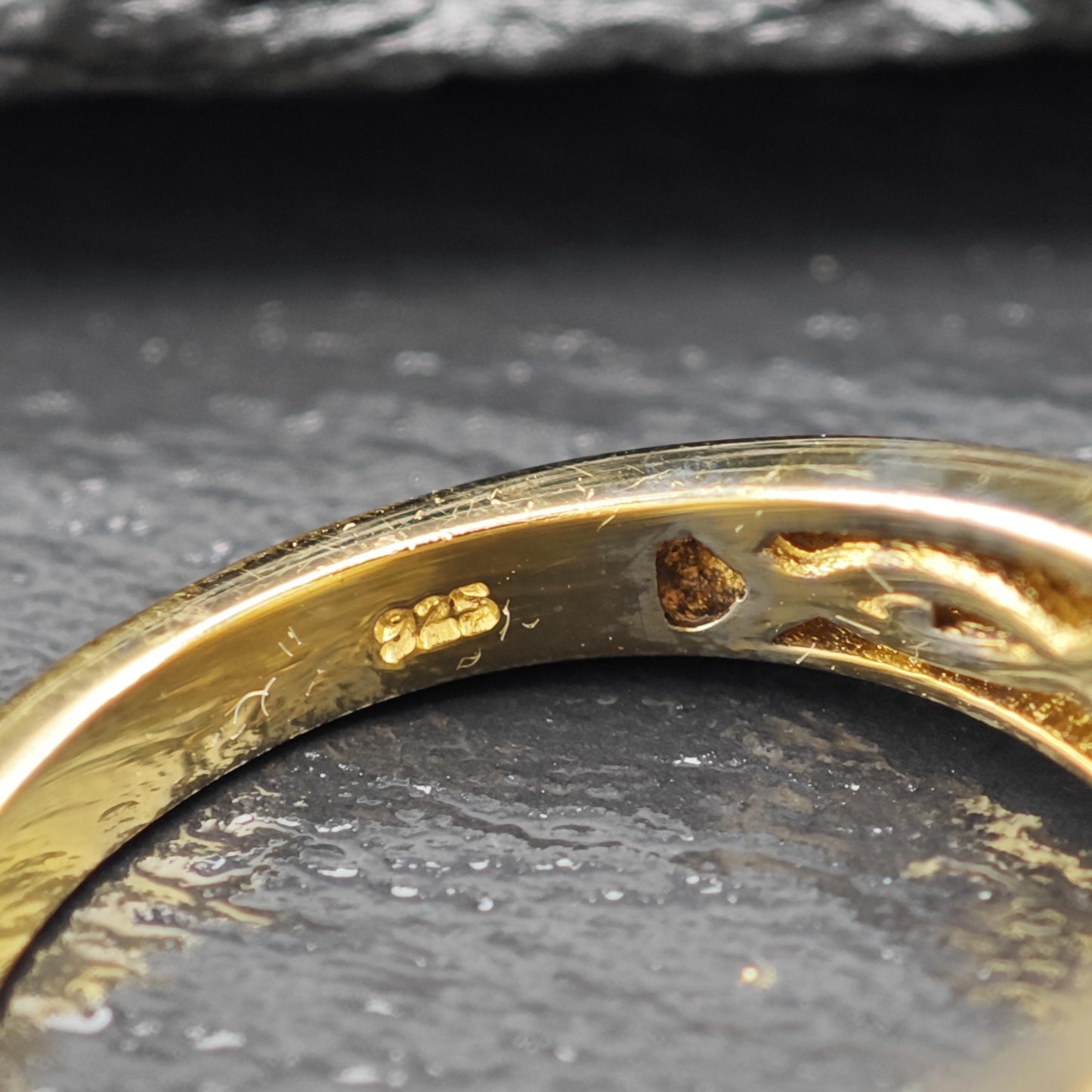 Moissanite 14K Gold Plated Ring Sterling Silver Sz 10 R6153