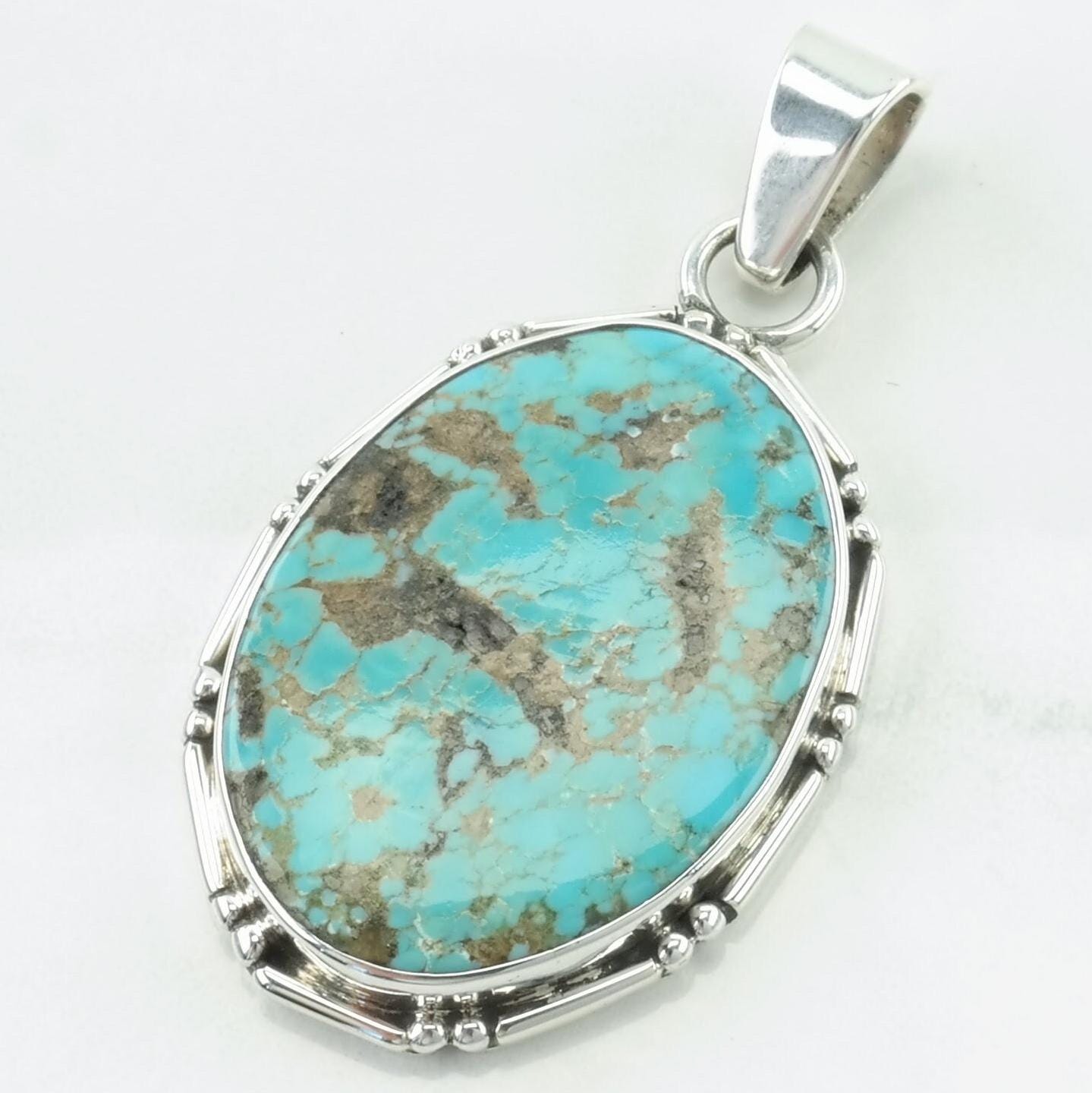 Vintage Southwest Turquoise Sterling Silver Pendant