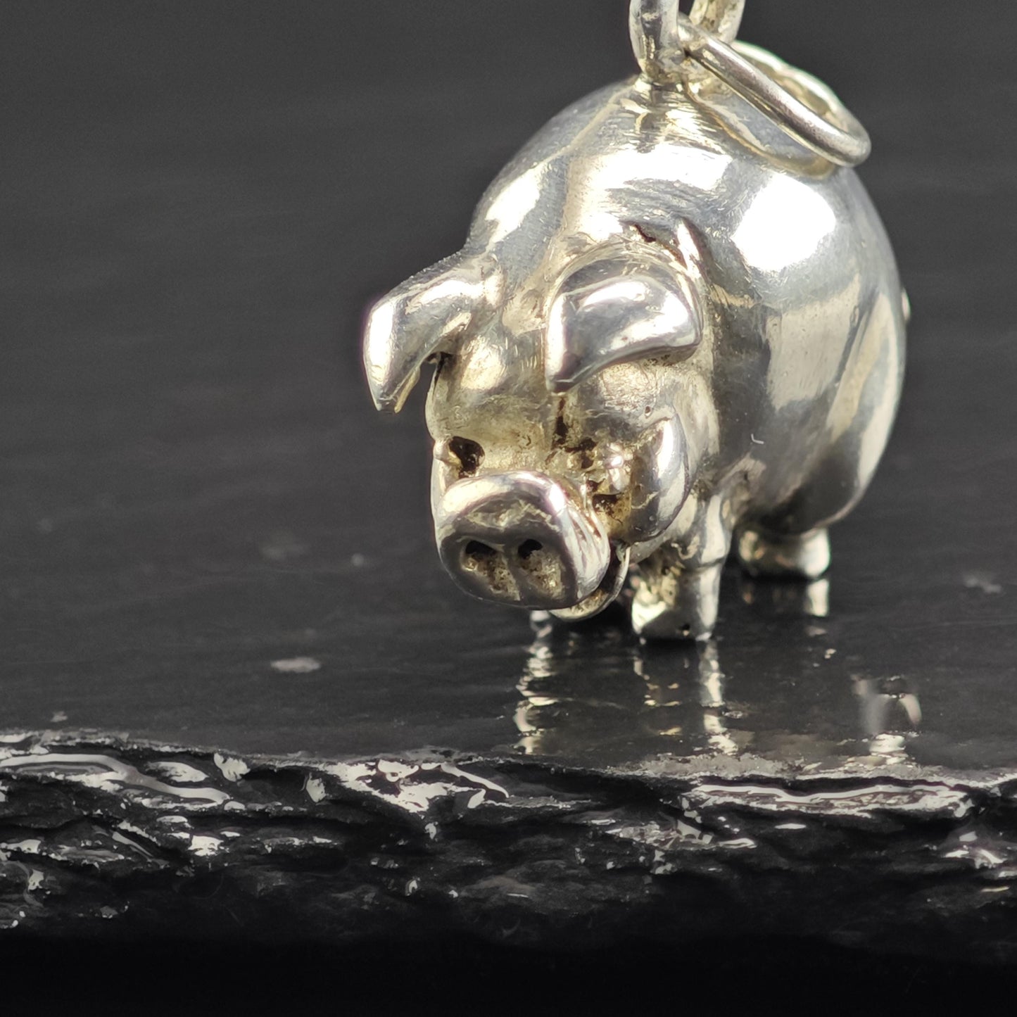 Big Pig Sterling Silver Pendant P3046