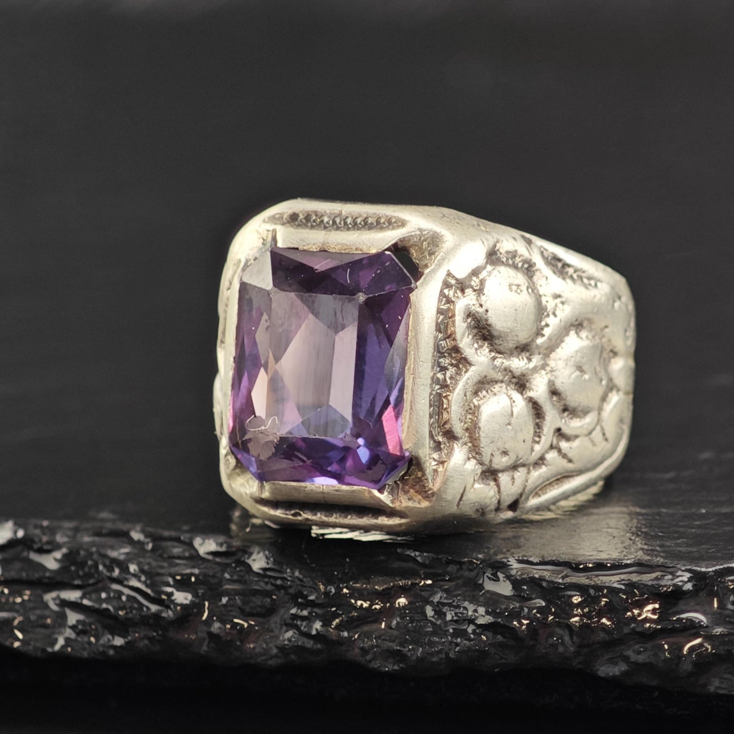 Color Change Corundum Sterling Silver Ring Sz 8 1/2 R6588