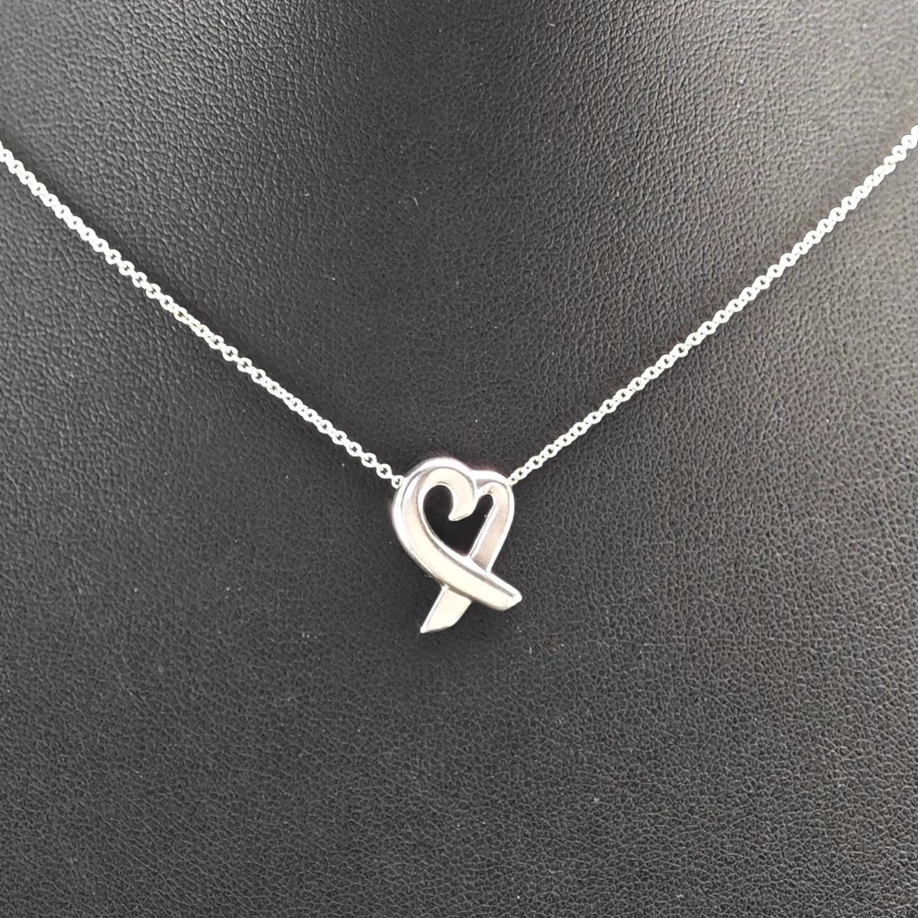 Vintage Tiffany, Heart Necklace Sterling Silver