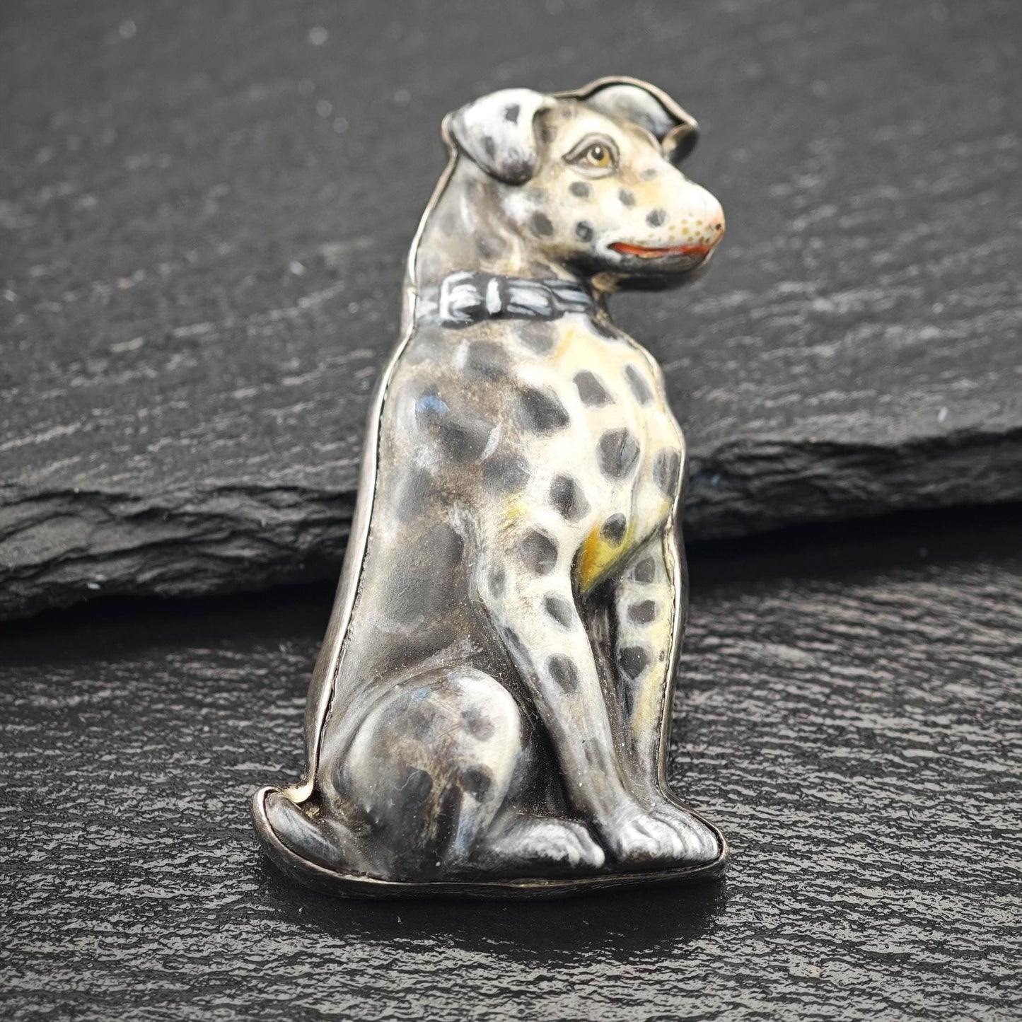 Sergio Bustamante Dalmatian Dog Brooch/Pendant Sterling Silver