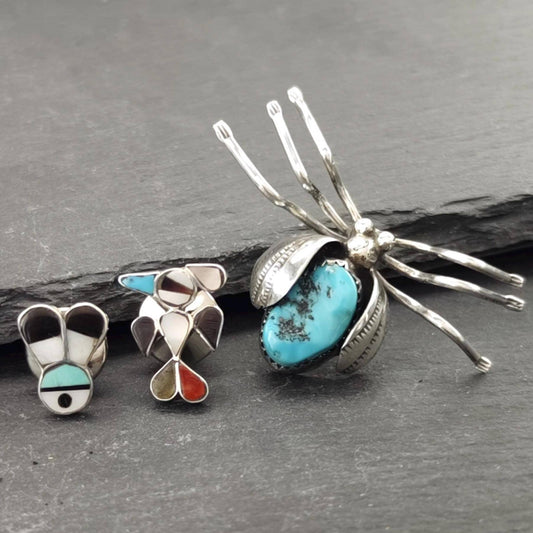 Choice of Turquoise Inlay Pin, Native American Sterling Silver