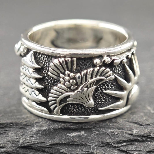 Jai Landscape Ring Sterling Silver Sz 6 R5732