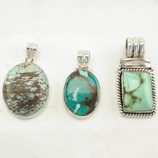 Vintage Southwest Turquoise Sterling Silver Pendant