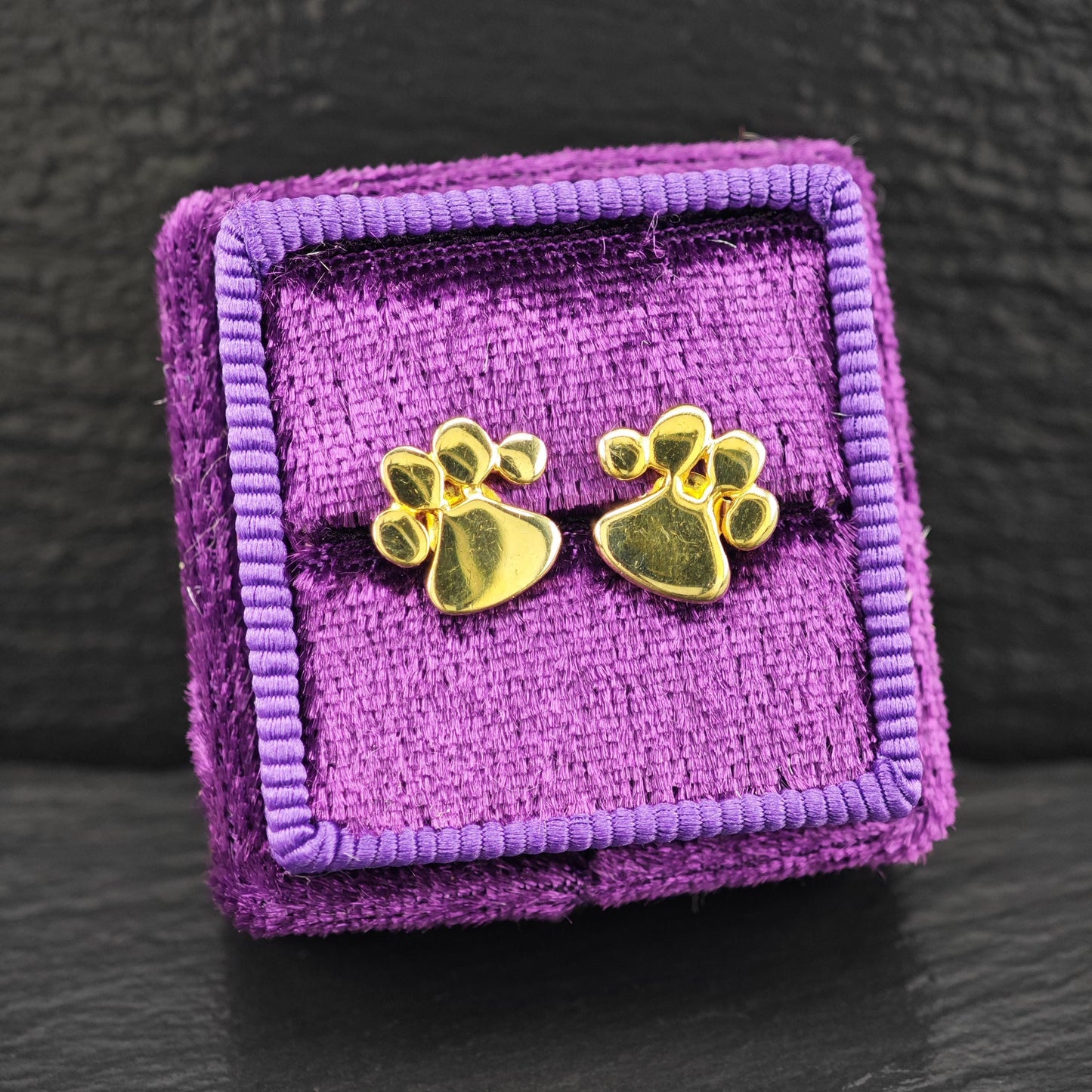 14K Gold Plated Kitty Paw Stud Earrings Sterling Silver ER2975