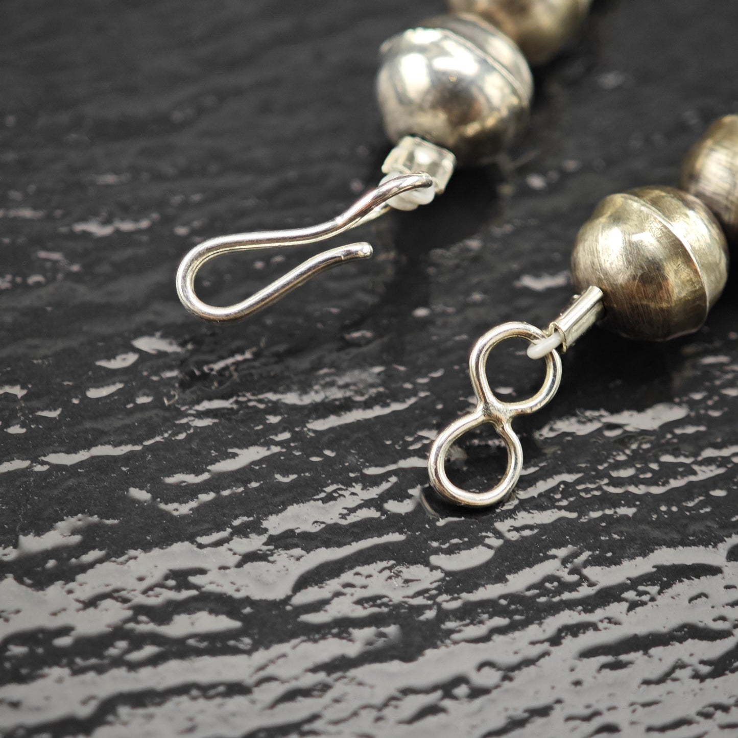 Native American Turquoise Inlay Eagle Squash Blossom Necklace Sterling Silver 29 1/2"