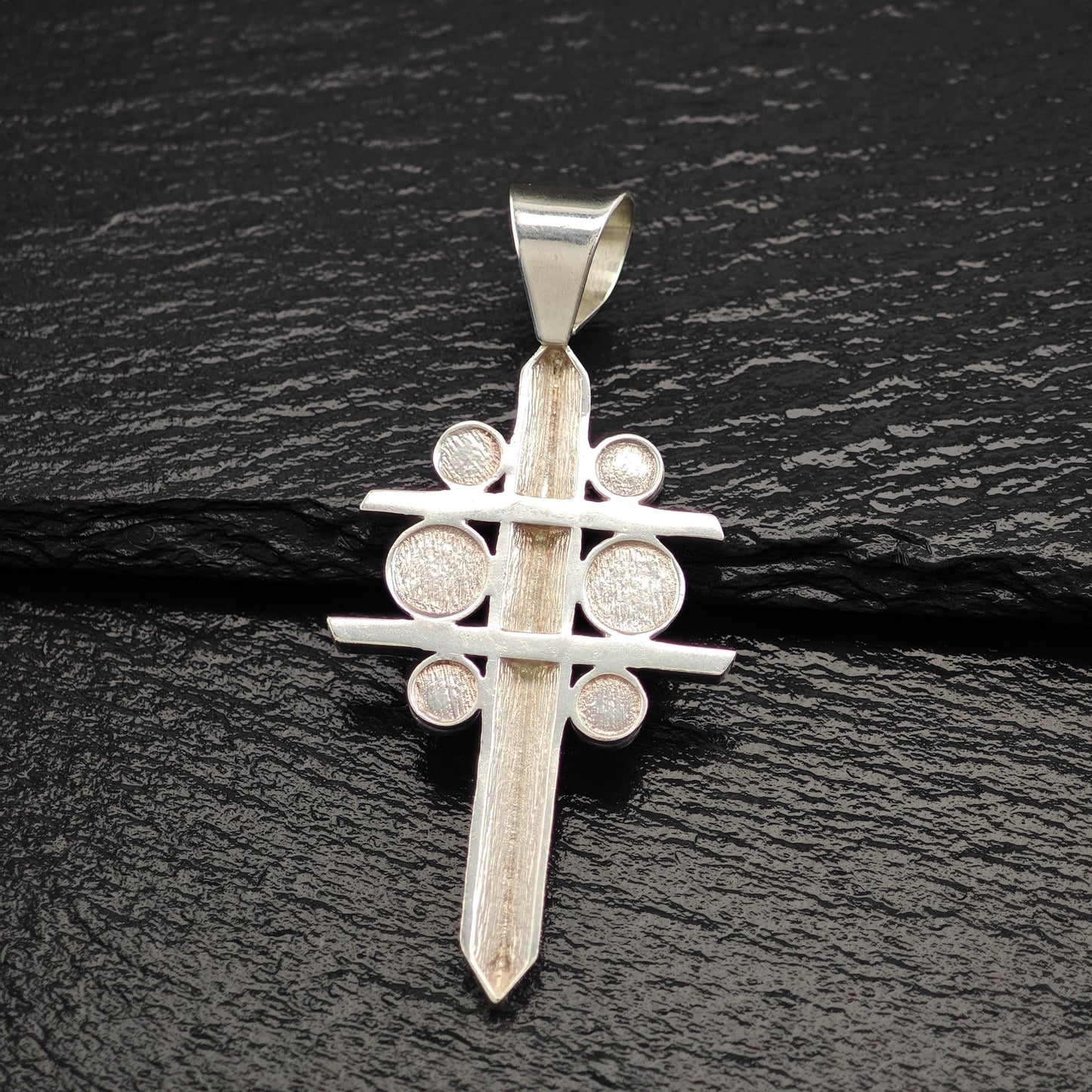 Vintage DTR Moonstone, Prehnite, Topaz Cross Pendant Sterling Silver