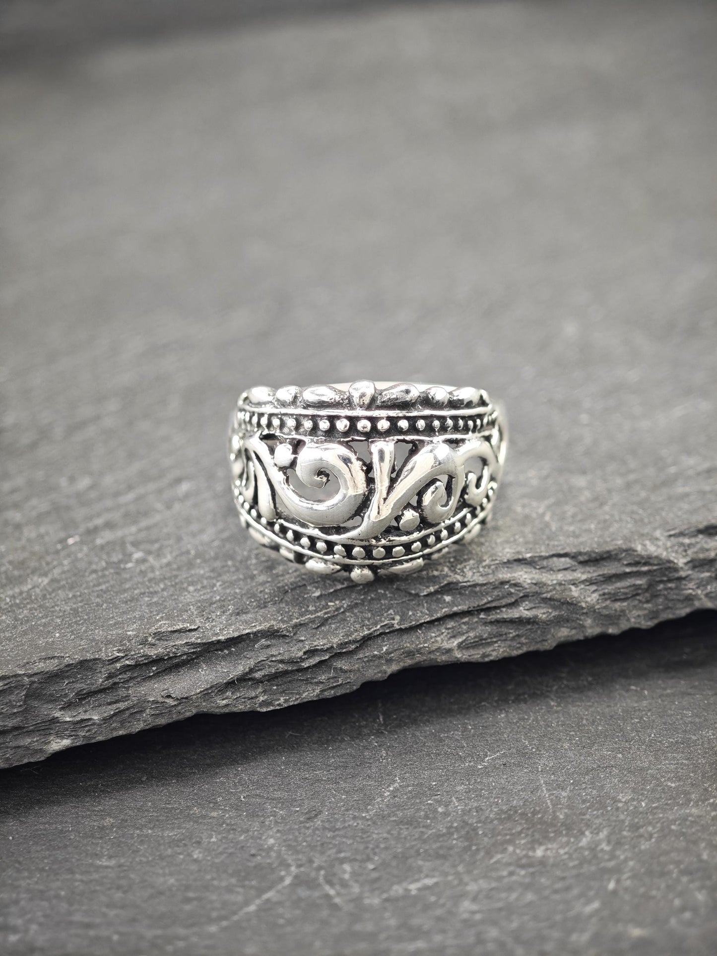 Vintage Filigree Ring Sterling Silver