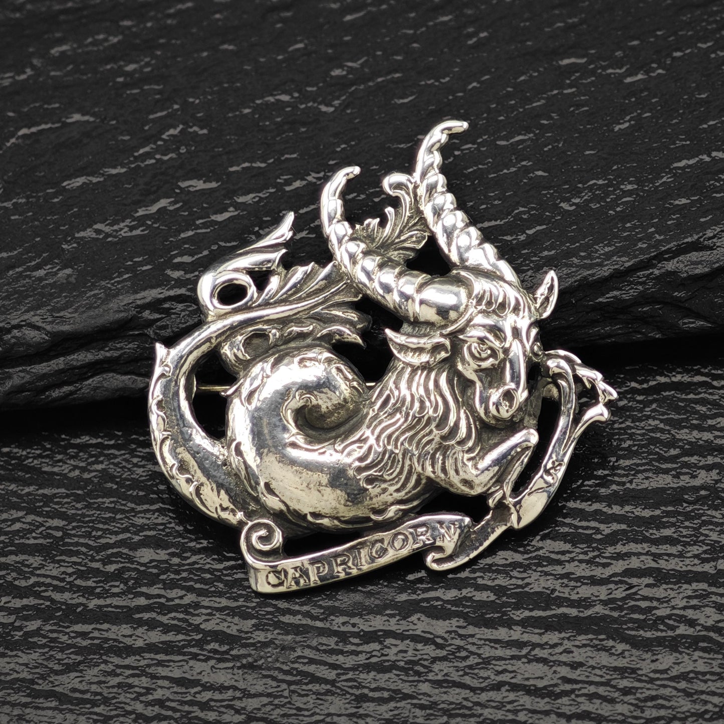 Cini Sterling Silver Brooch Capricorn Zodiac B2133