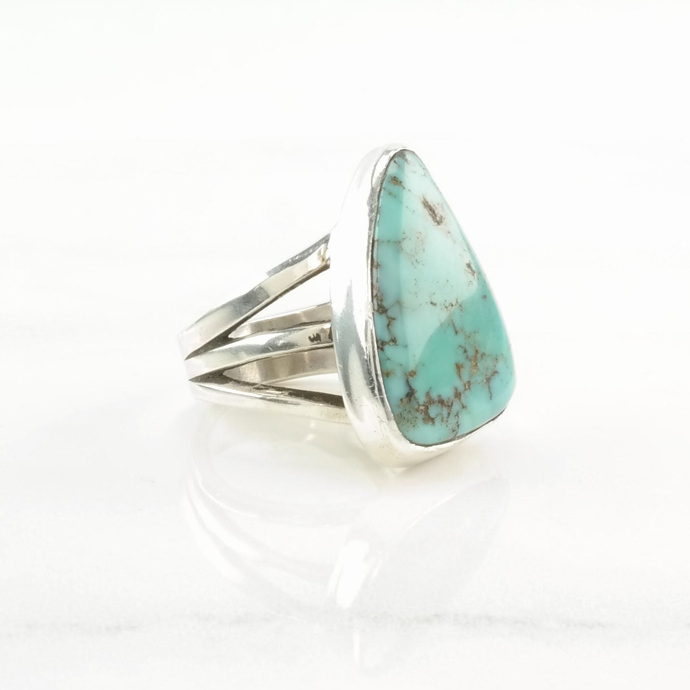 Vintage Sterling Silver Ring Turquoise Blue Size 6 1/4