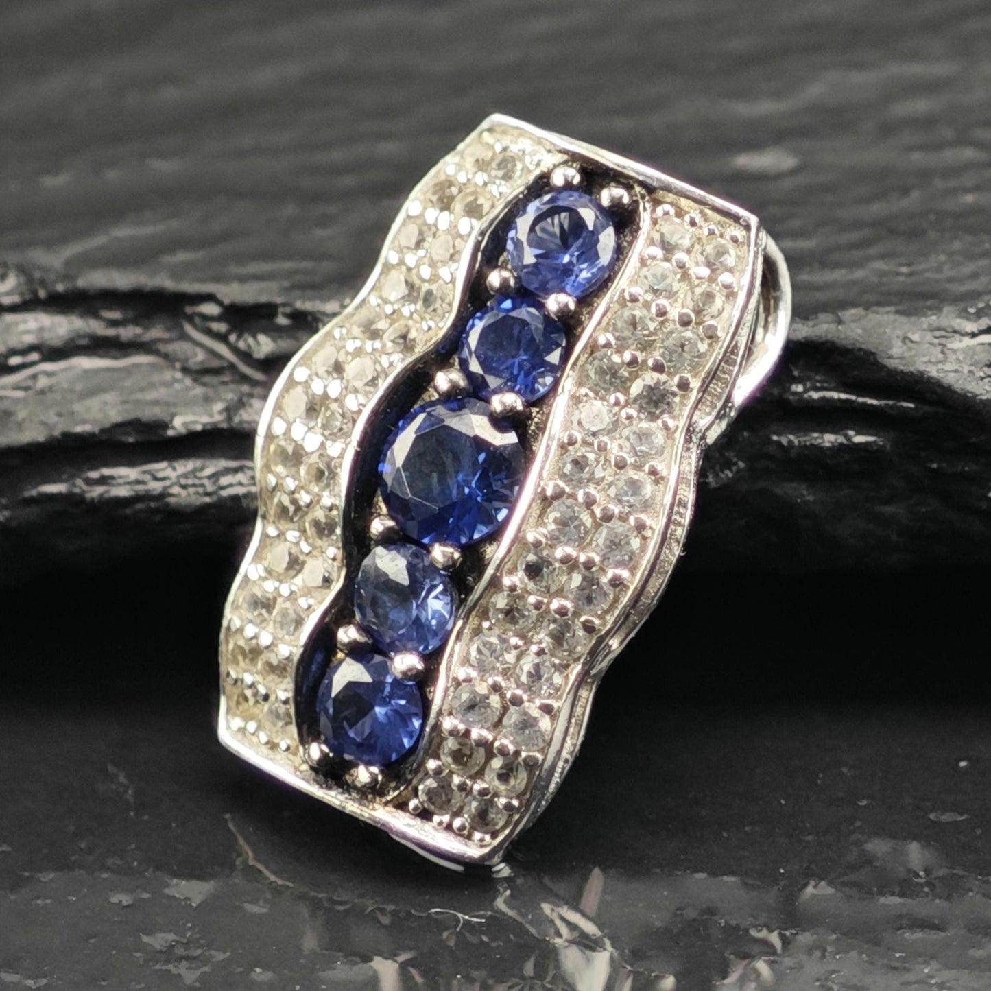 Suzy Levian Tanzanite Diamond Sterling Silver Pendant P3048