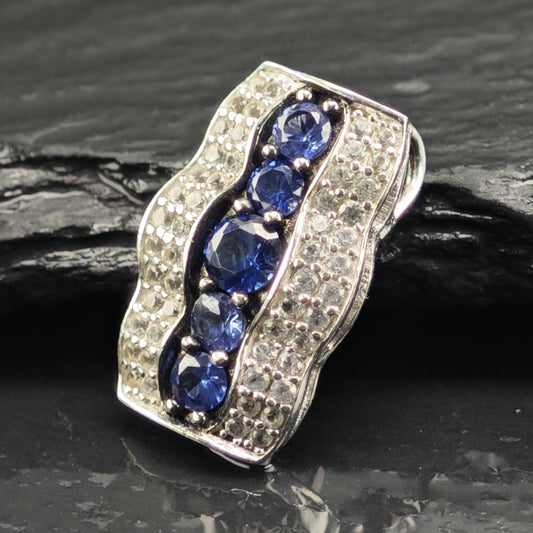 Suzy Levian Tanzanite Diamond Sterling Silver Pendant P3048