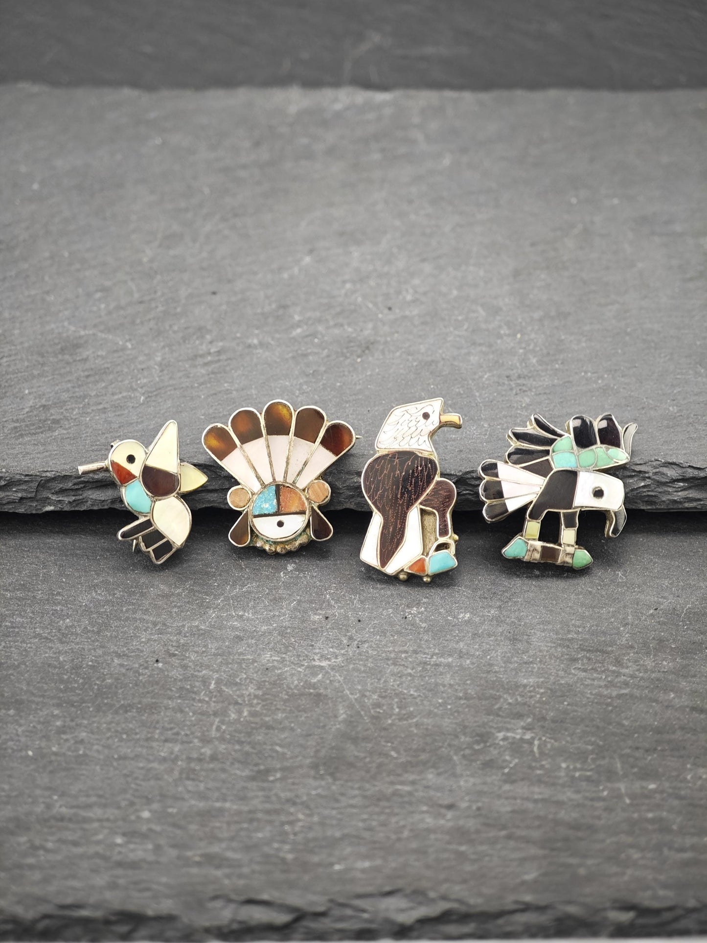 Choice of Zuni Inlay Brooch Native American Sterling Silver