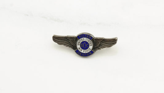 Vintage Enamel US Air Force Silver Brooch Sterling