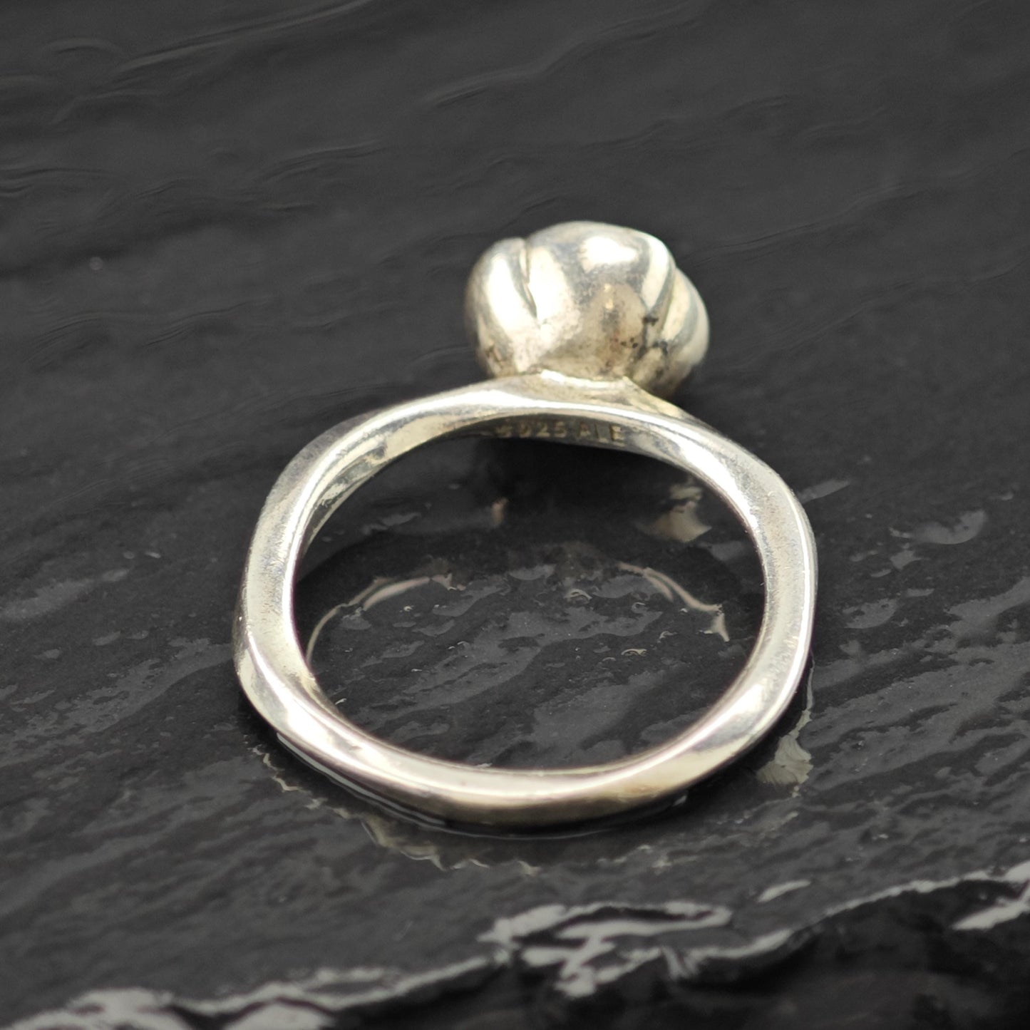 Pandora Grey Pearl Floral Ring Sterling Silver Sz 8