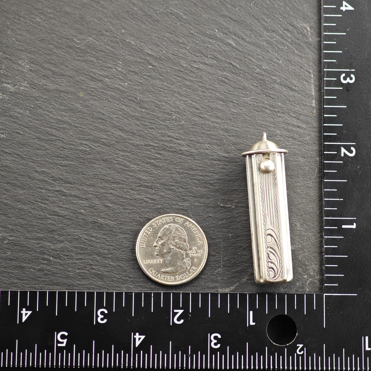 Art Deco Engraved Lipstick Holder Sterling Silver MISC0412