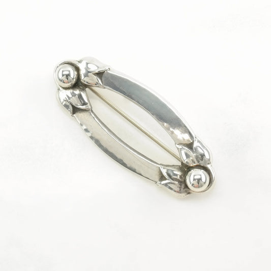 Vintage Georg Jensen Sterling Silver Brooch 141 Floral