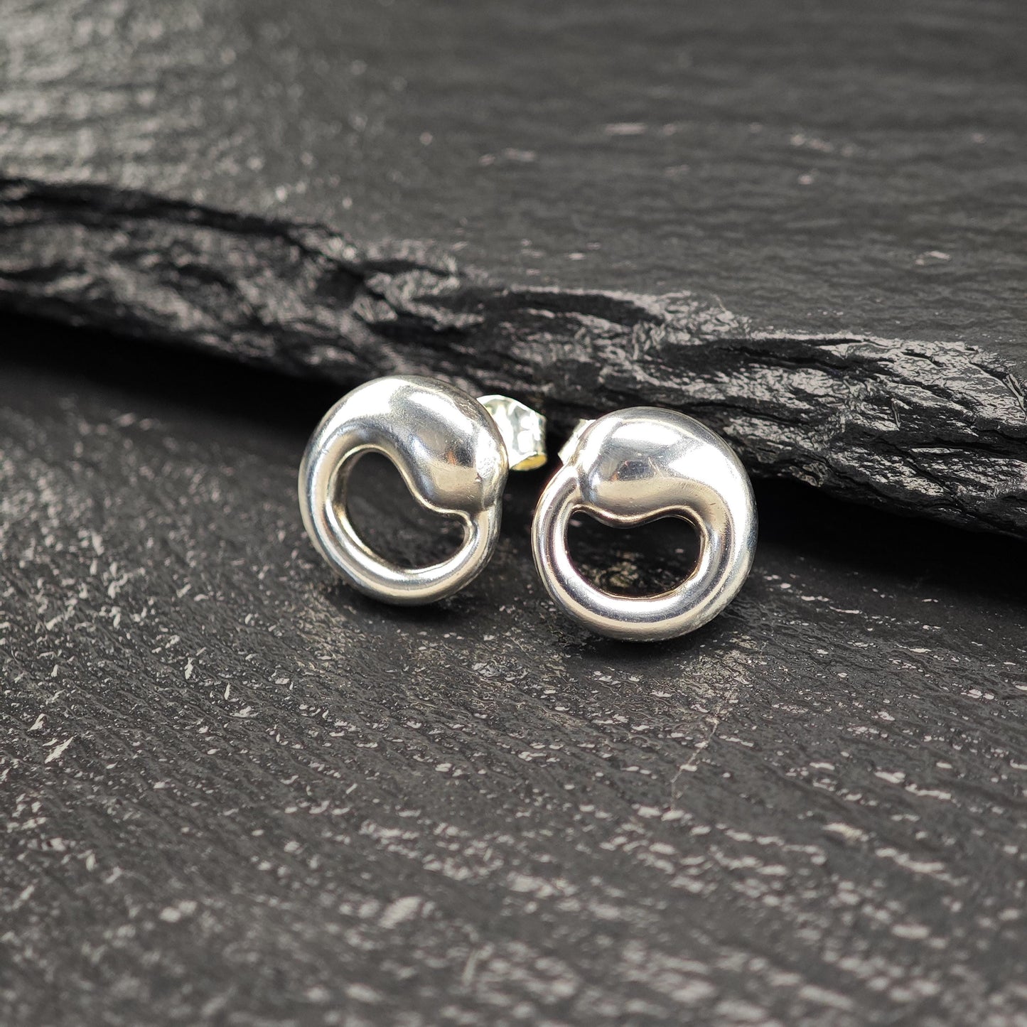 Tiffany & Co Minimalist Sterling Silver Eternal Circle Stud Earrings