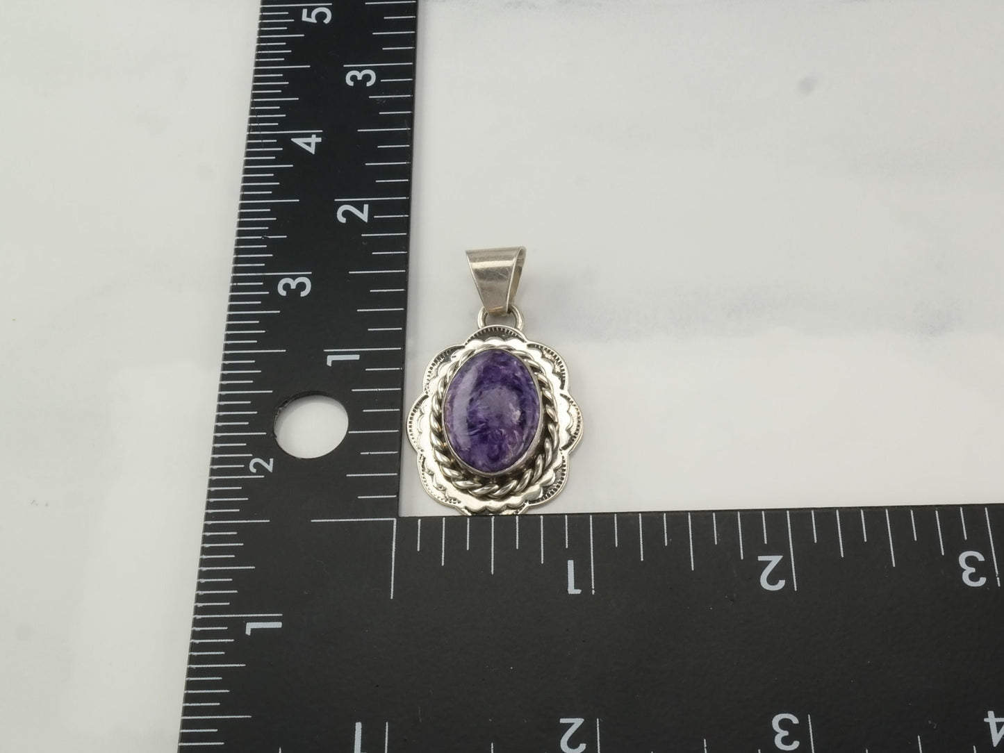 Vintage Charoite Sterling Silver Pendant