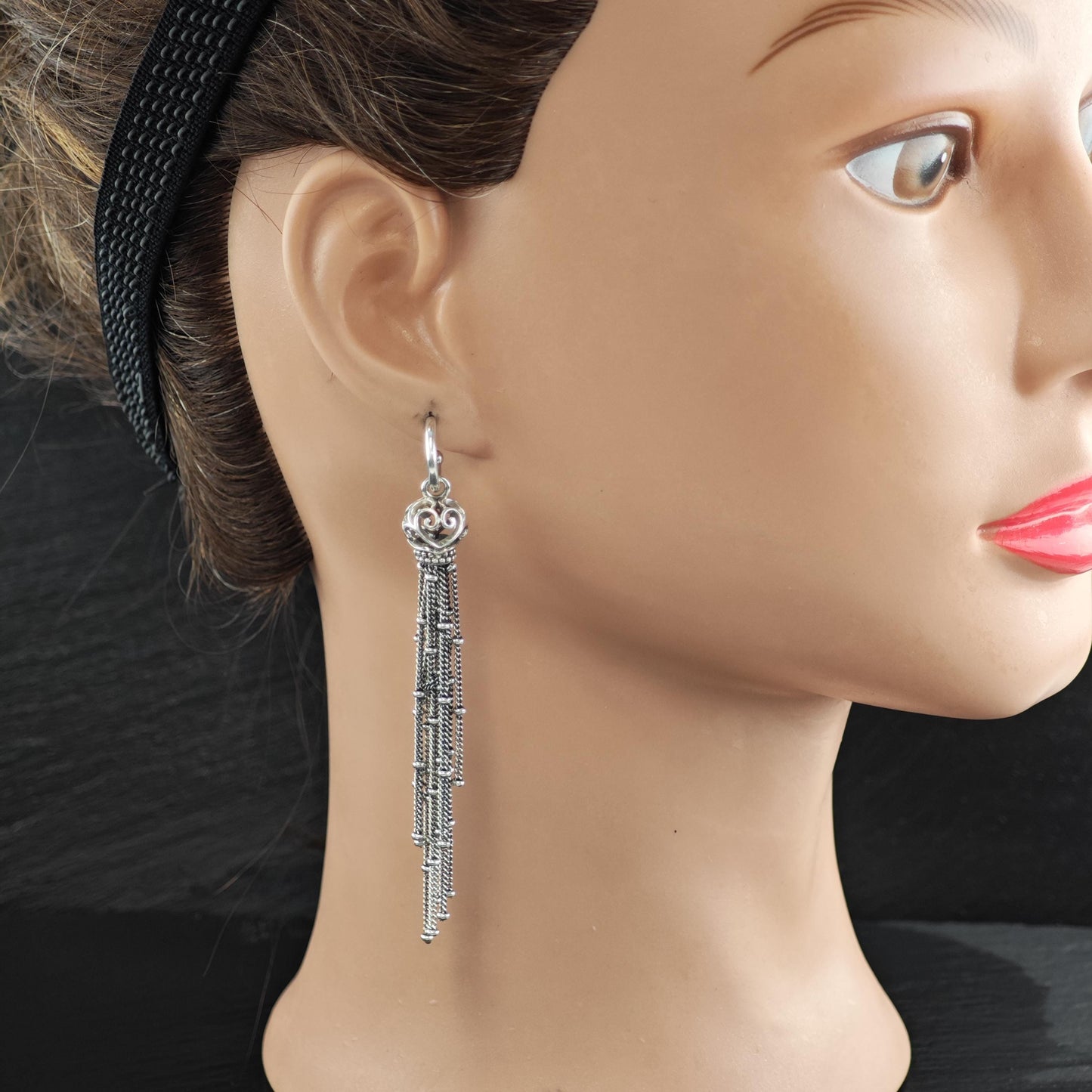Vintage Pandora Stud/Dangle Sterling Silver Earrings ER3174