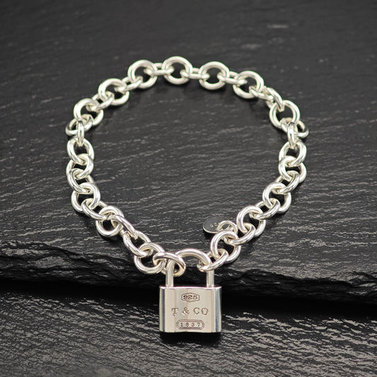 Tiffany 1837 Padlock Curb Link Bracelet Sterling Silver