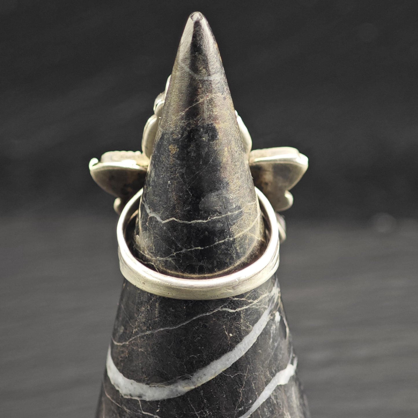 Zuni Inlay Dancer Sterling Silver Ring Sz 6 3/4 R6624