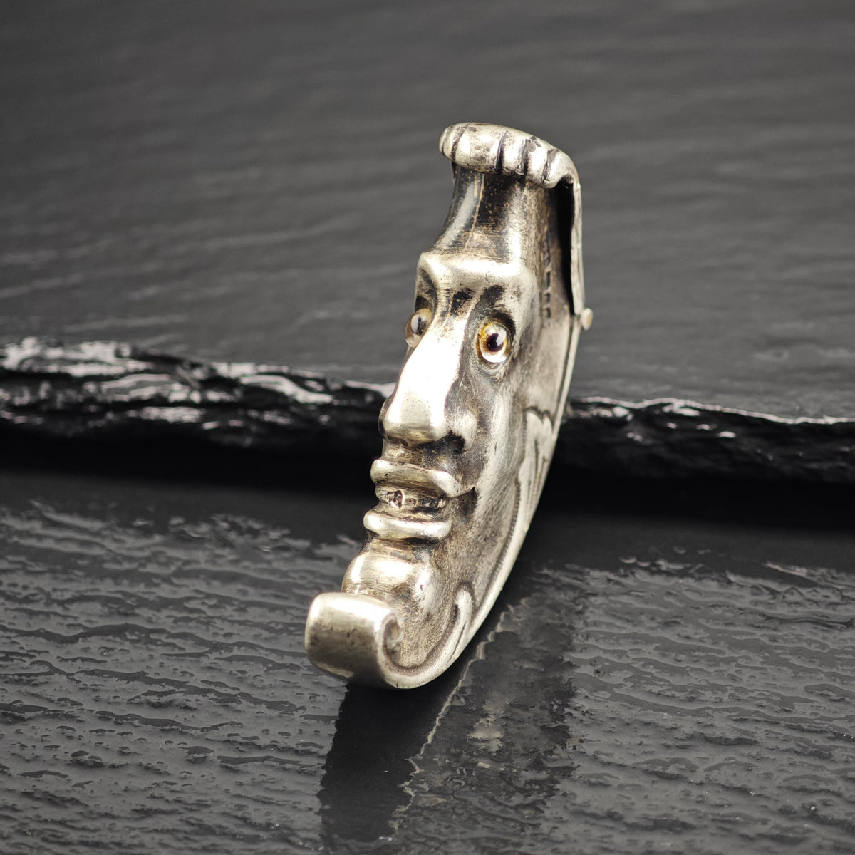 David Bowles Moon Face Match Case Sterling Silver MISC0401
