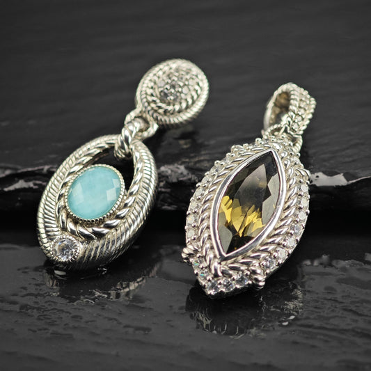 Choice of Judith Ripka Citrine or Doublet Sterling Silver Pendants P3120