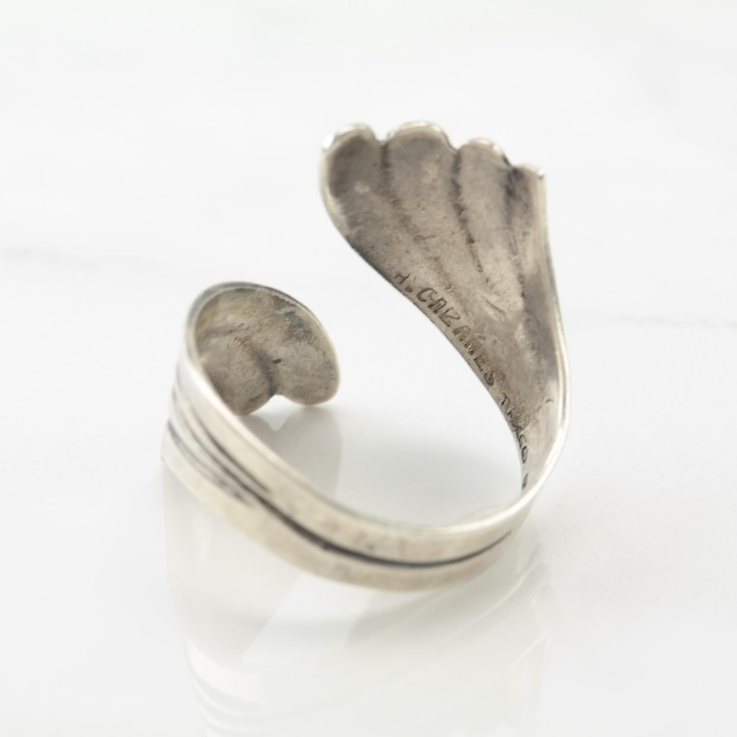 Taxco Oxidized, Bypass Abstract Sterling Silver Ring Size 13