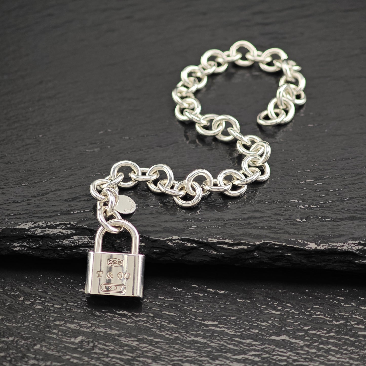 Tiffany 1837 Padlock Curb Link Bracelet Sterling Silver