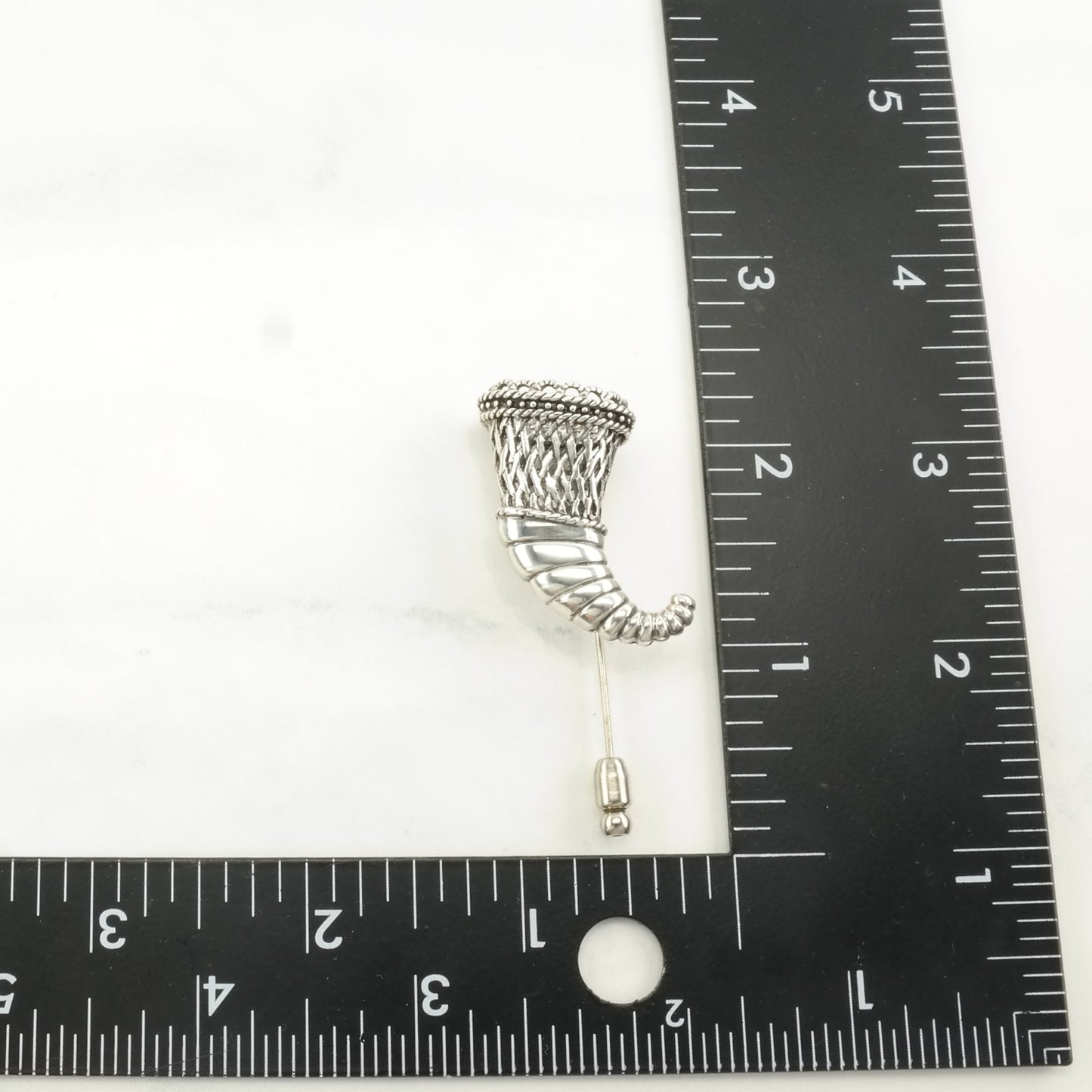 Silver Brooch Cornucopia Sterling B1849
