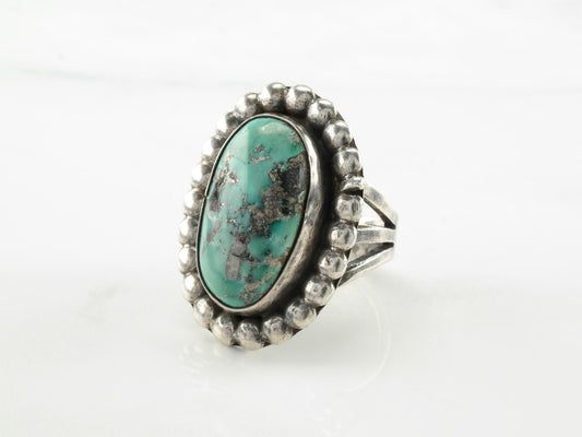 Southwest Ring Turquoise Sterling Silver Size 7 3/4