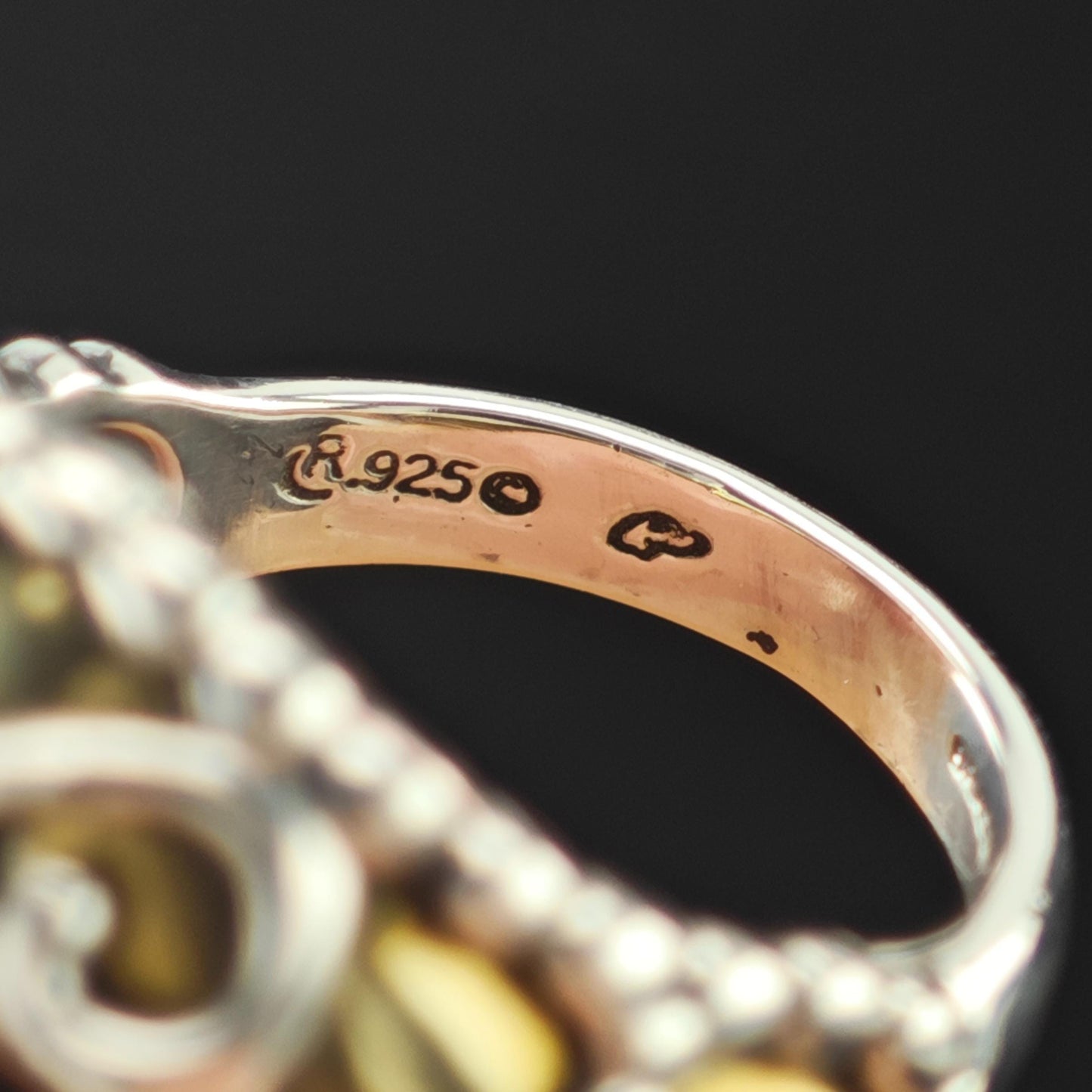 Carolyn Pollack Brass Copper Dome Ring Sterling Silver
