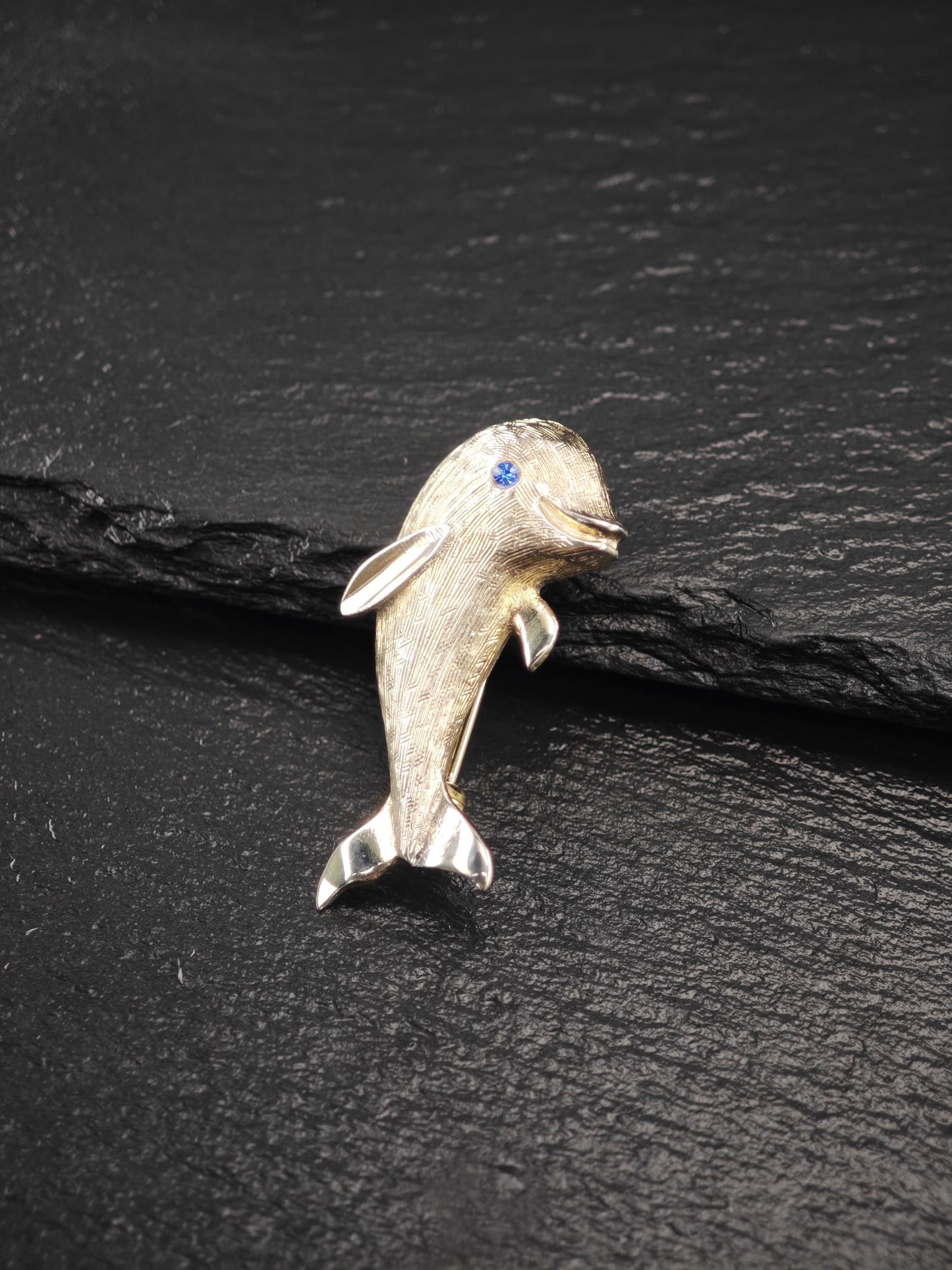 Creed Gold Dolphin Brooch Sterling Silver