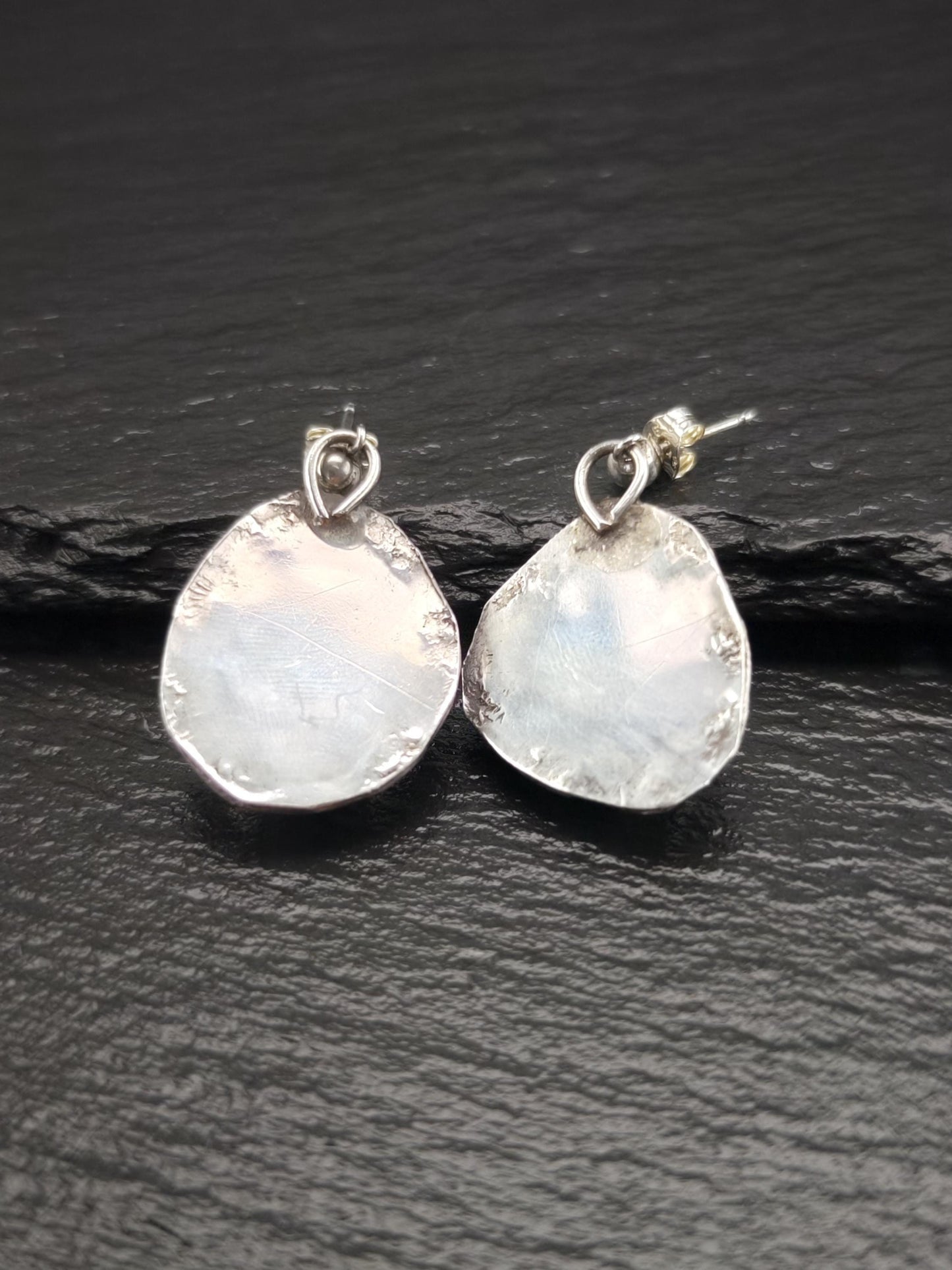Southwest Turquoise, Stamped Stud/Dangle Earrings Sterling Silver